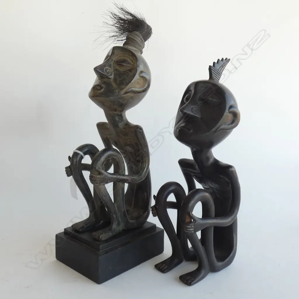 2 BRONZE AFRICAN MEN H.400mm Image 1++