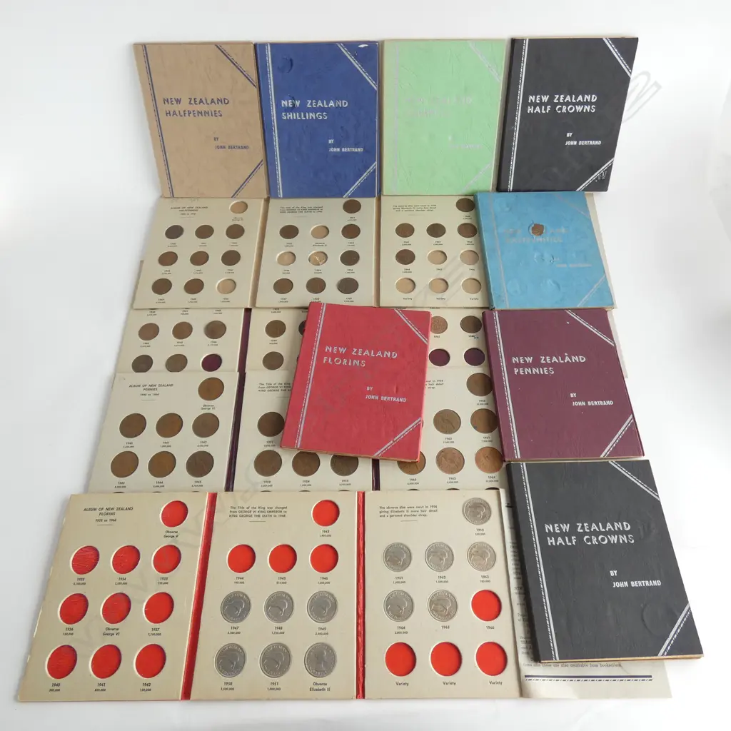 12 NZ COIN ALBUMS; PENNIES, FLORINS ETC Image 1++