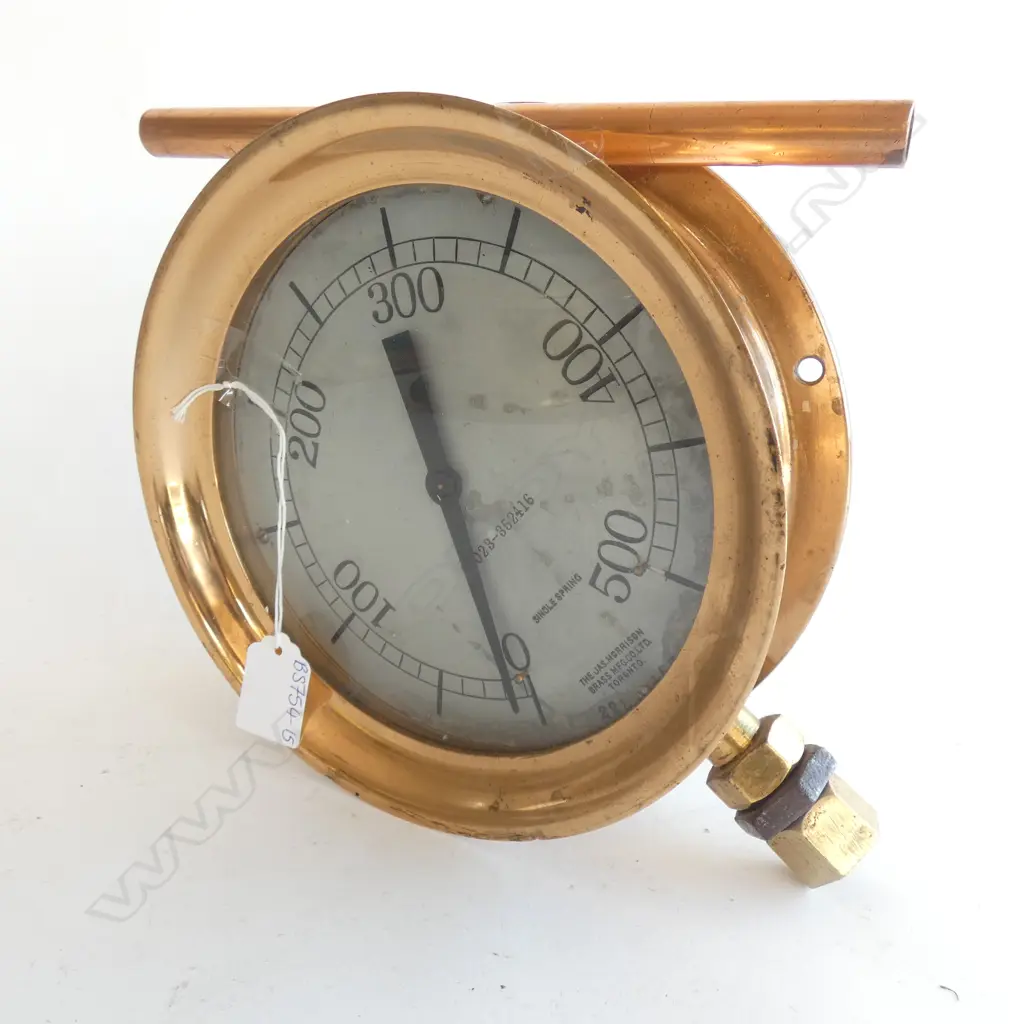 JAS MORRISON BRASS MFG CO HEAVY BRASS GUAGE (DIA 210MM)W PIPE (L 220MM) Image 1++