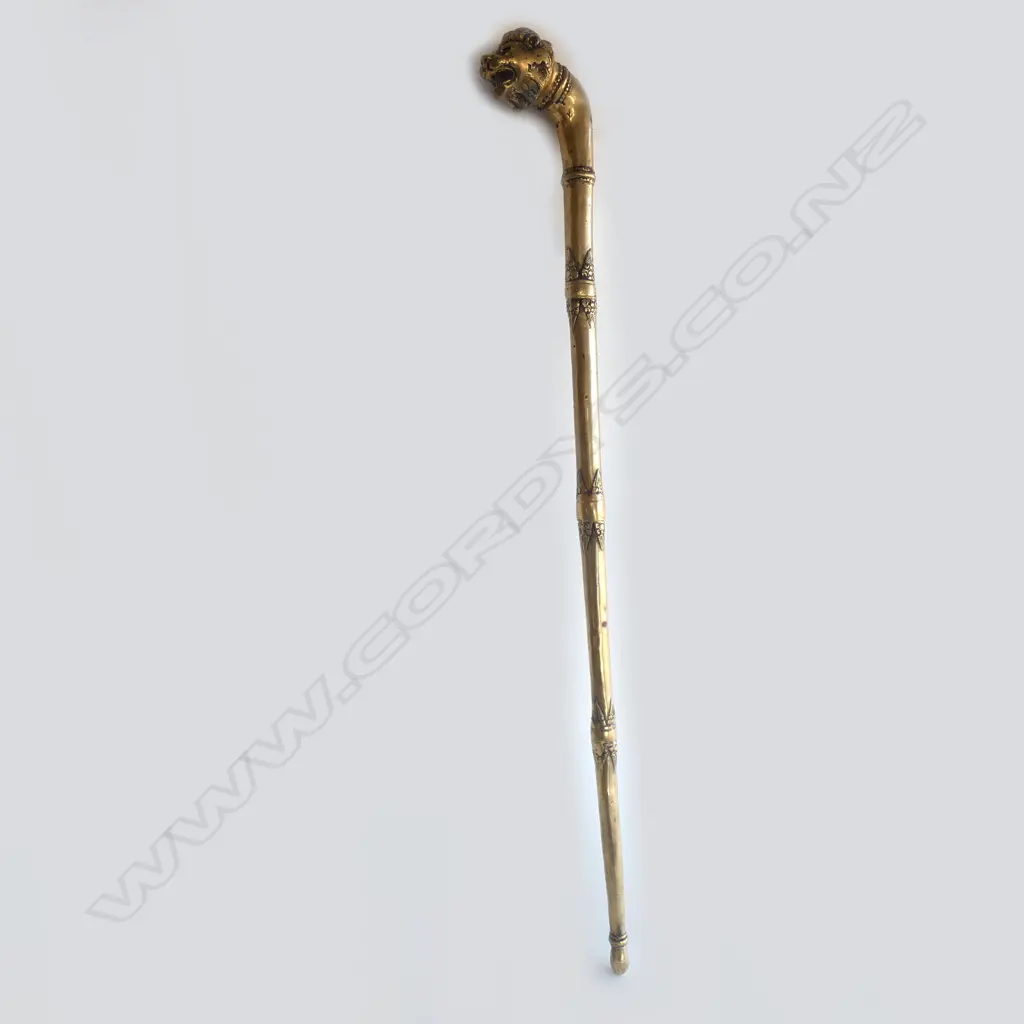 HEAVY BRASS LION WALKING STICK L.920mm Image 1++