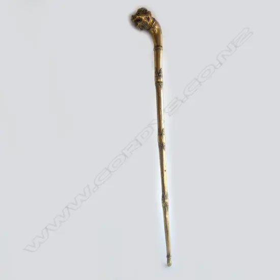 HEAVY BRASS LION WALKING STICK L.920mm