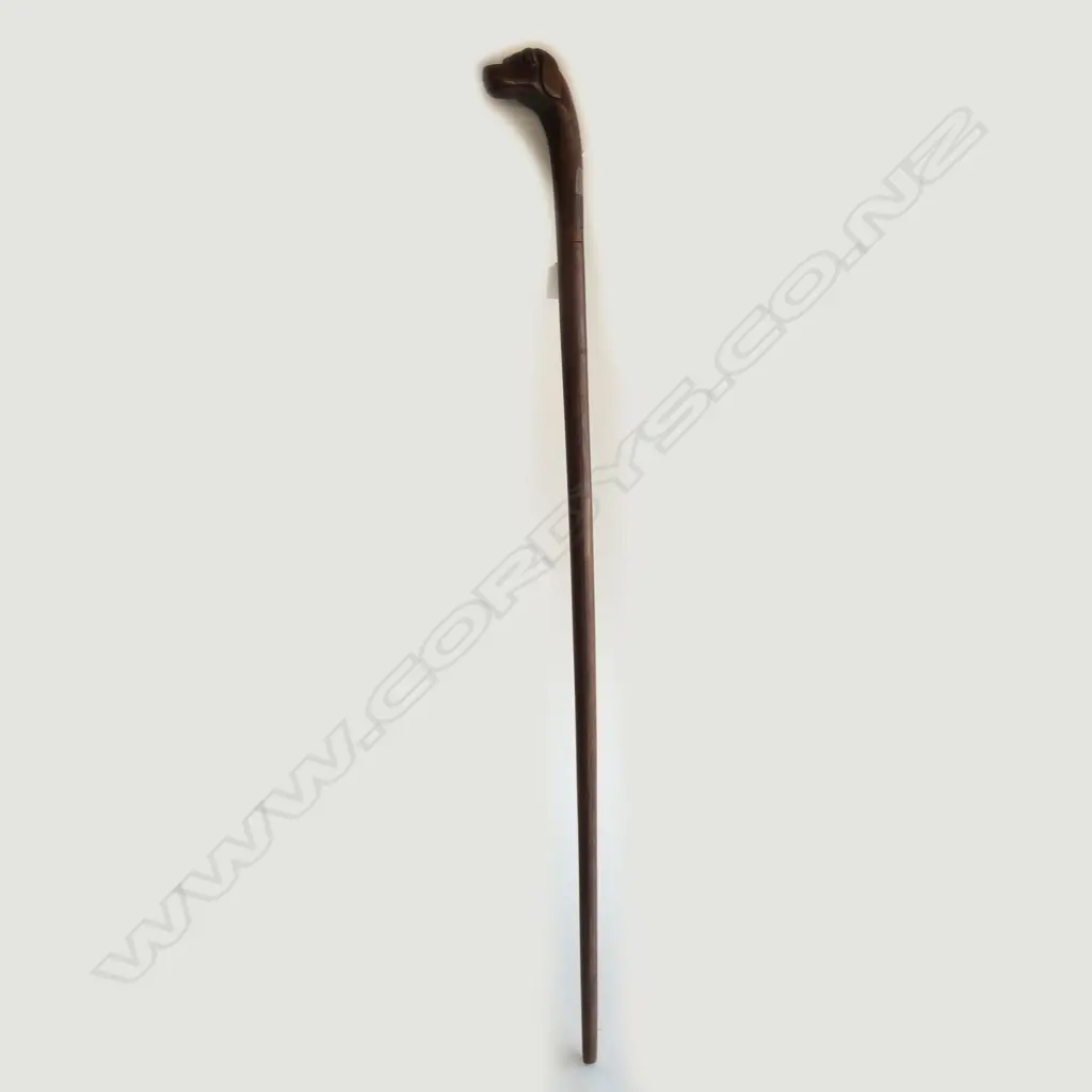 WOODEN DOG HEAD WALKING STICK L.950mm Image 1++