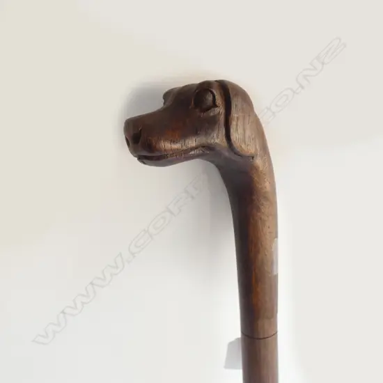 WOODEN DOG HEAD WALKING STICK L.950mm