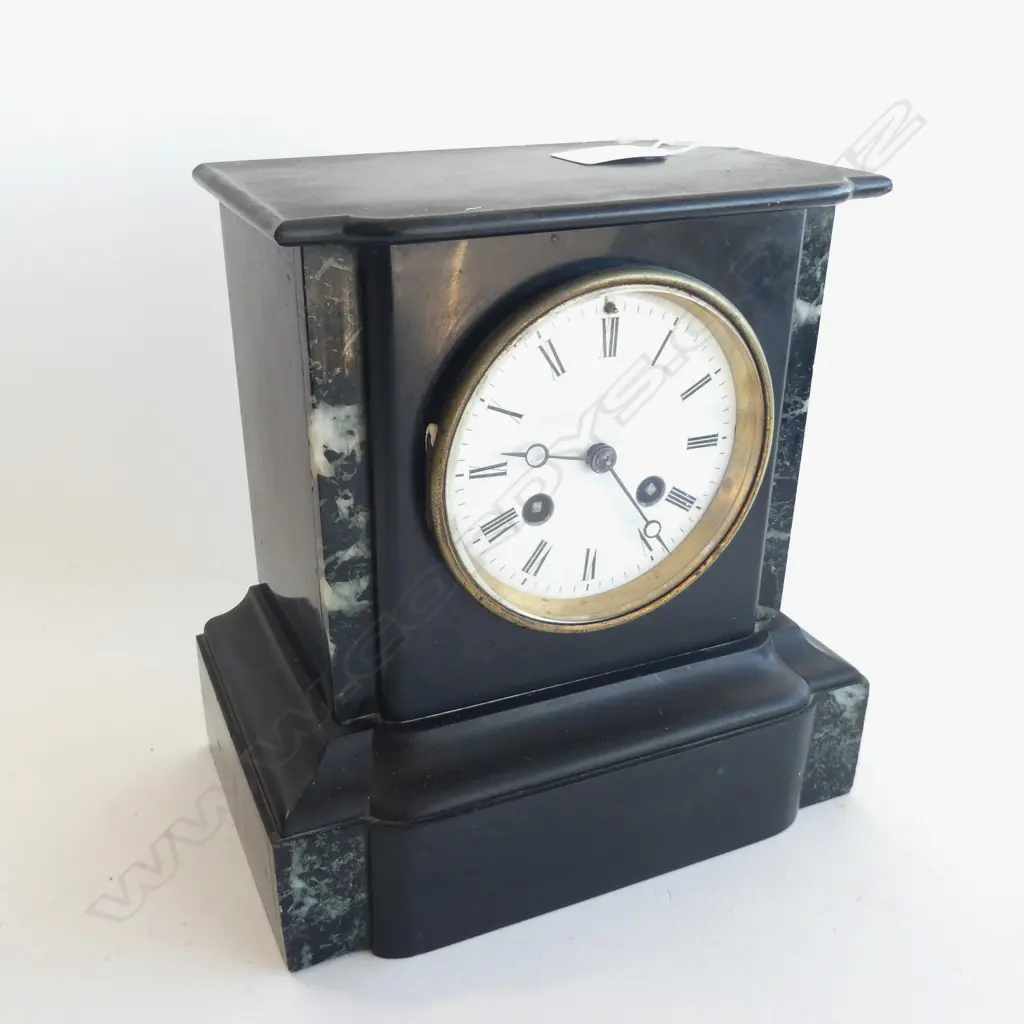 OLD BLACK SLATE CLOCK  - 210 X 210MM Image 1++