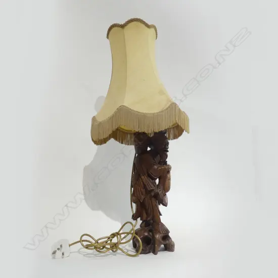 CARVED WOODEN JAPANESE FISHMONGERS SHOP SIGN LAMP H.760MM