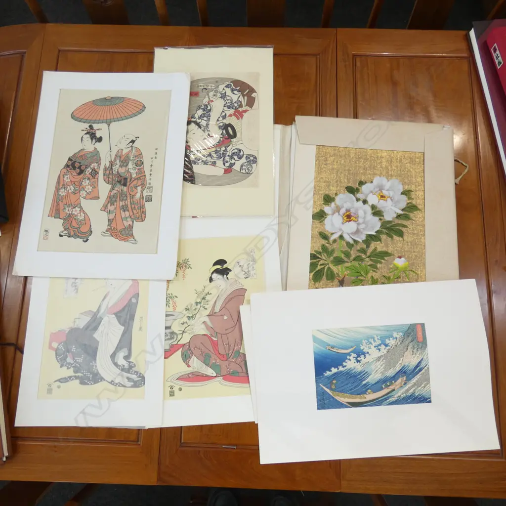 2 FOLIOS OF JAPANESE WOOD BLOCK PRINTS BY ADACHI INSTITUTE; UKIYO-E ETC  Image 1++