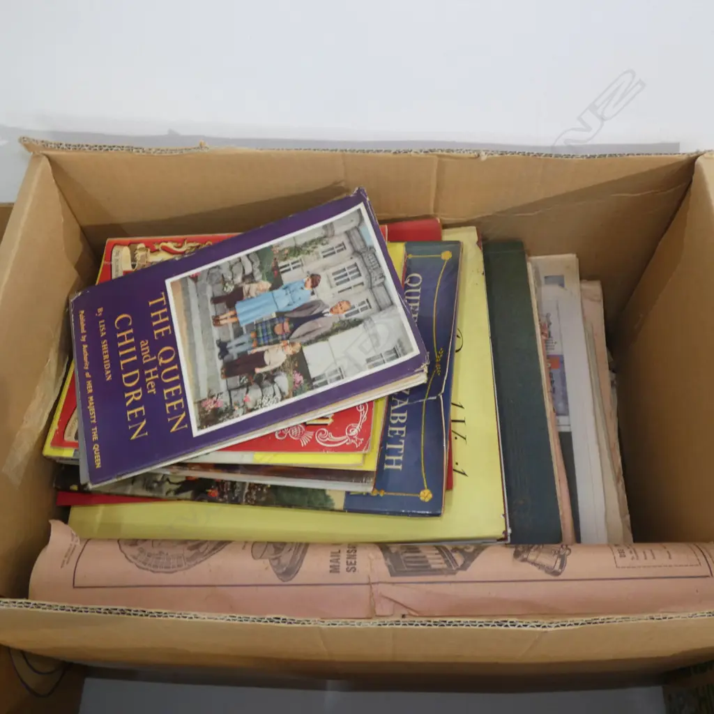 LG BOX LOT ASST ROYALTY  BOOKS / NEWSPAPERS / MAGAZINES Image 1++