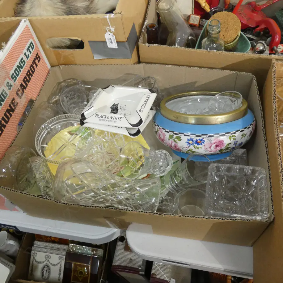 BOX ASST; CARLTON WARE, CRYSTAL ETC.. Image 1++