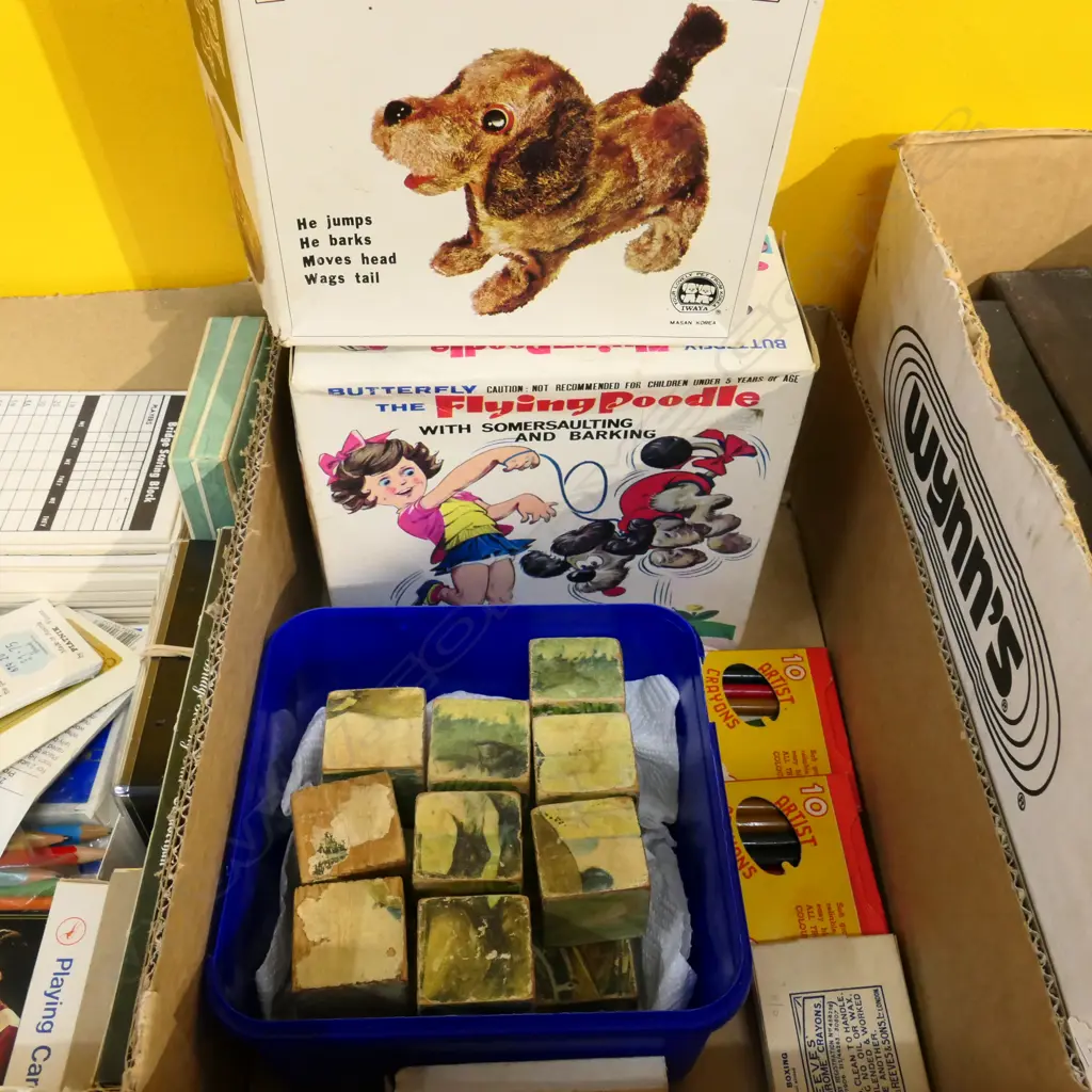 BOX LOT ASST VINTAGE BOXED TOYS ETC.. Image 1++