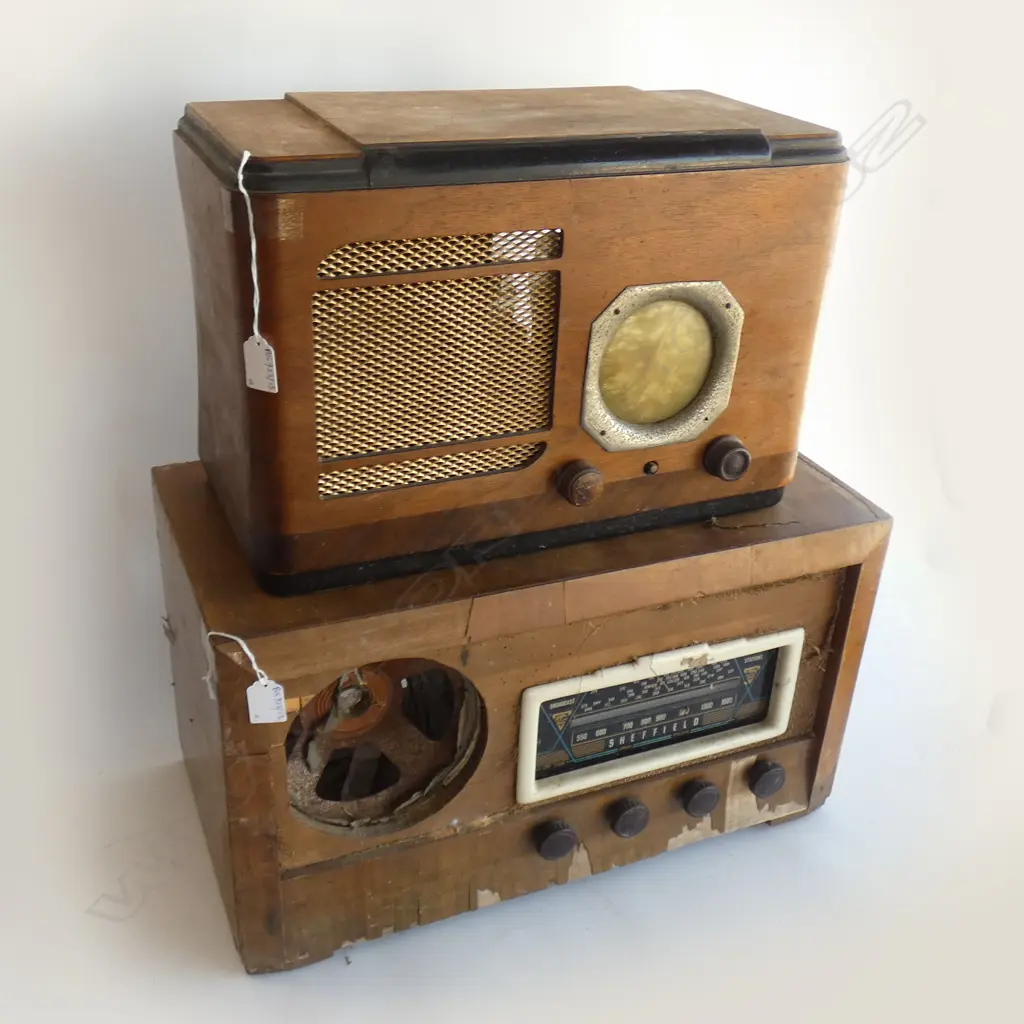 2 VINTAGE DECO RADIOS W.450mm BORER & AF Image 1++