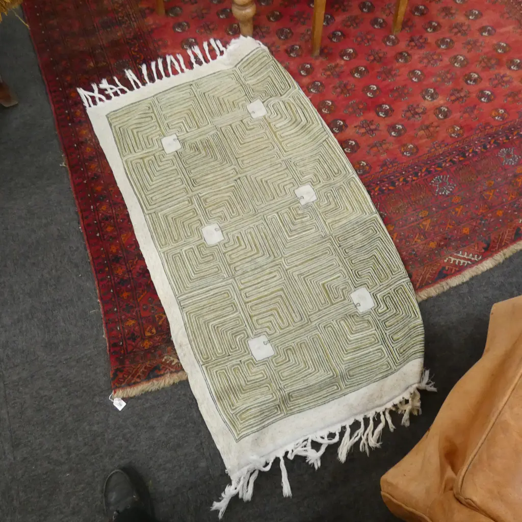 HAND WOVEN FLAT WEAVE RUG 1400 X 770 MM Image 1++