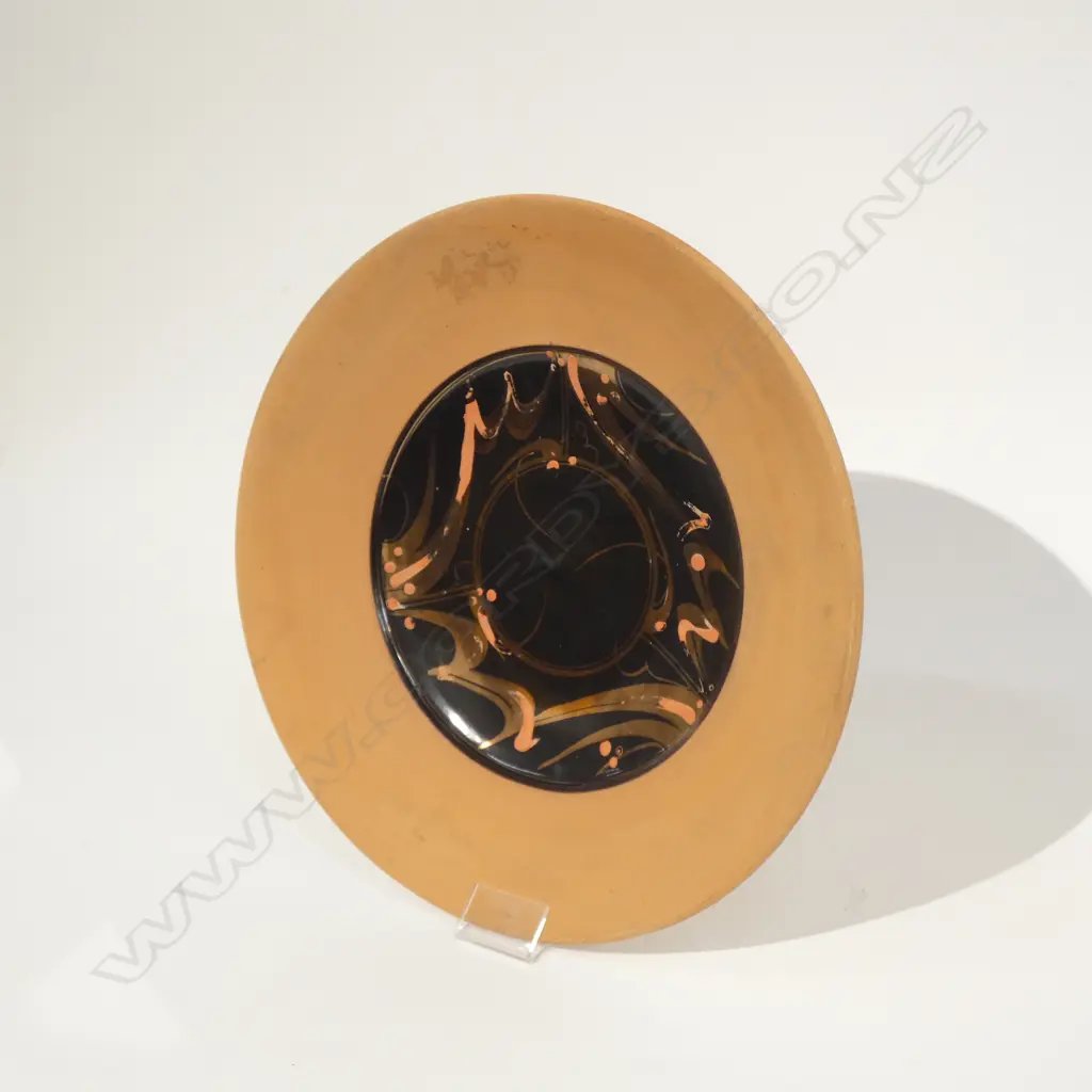 NZ STUDIO POTTERY PETER COLLIS DISH D 300 MM Image 1++