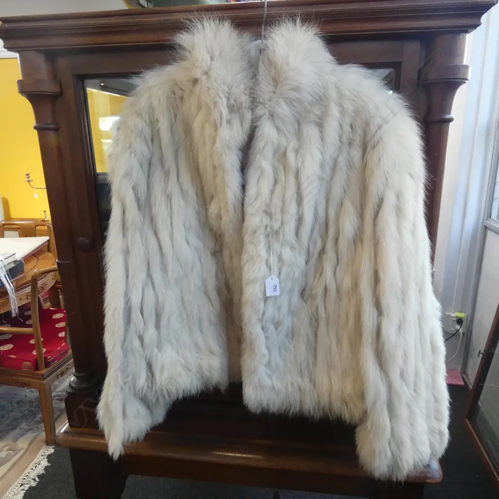 LEATHER AND WHITE RABBIT FUR JACKET Image 1++