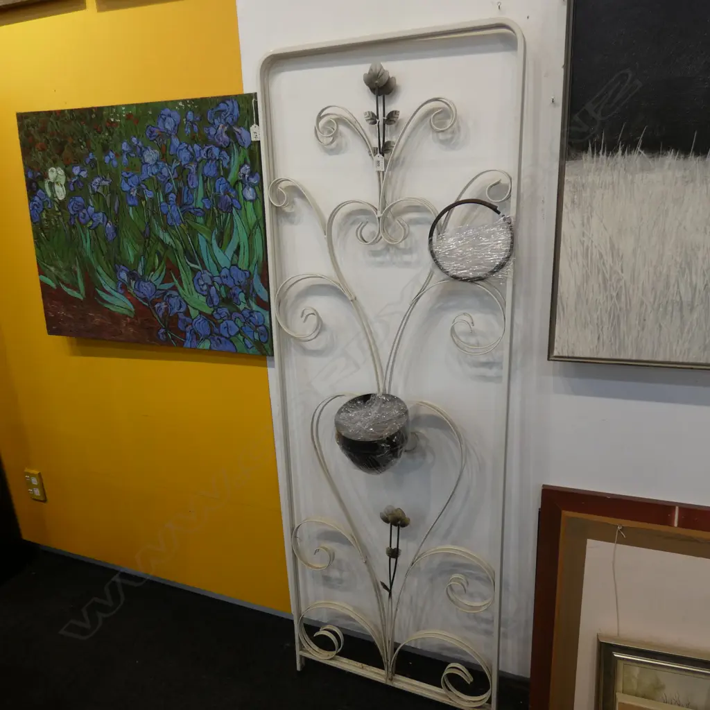 2 PANEL WHITE PAINTED METAL DIVIDER H.1750mm Image 1++