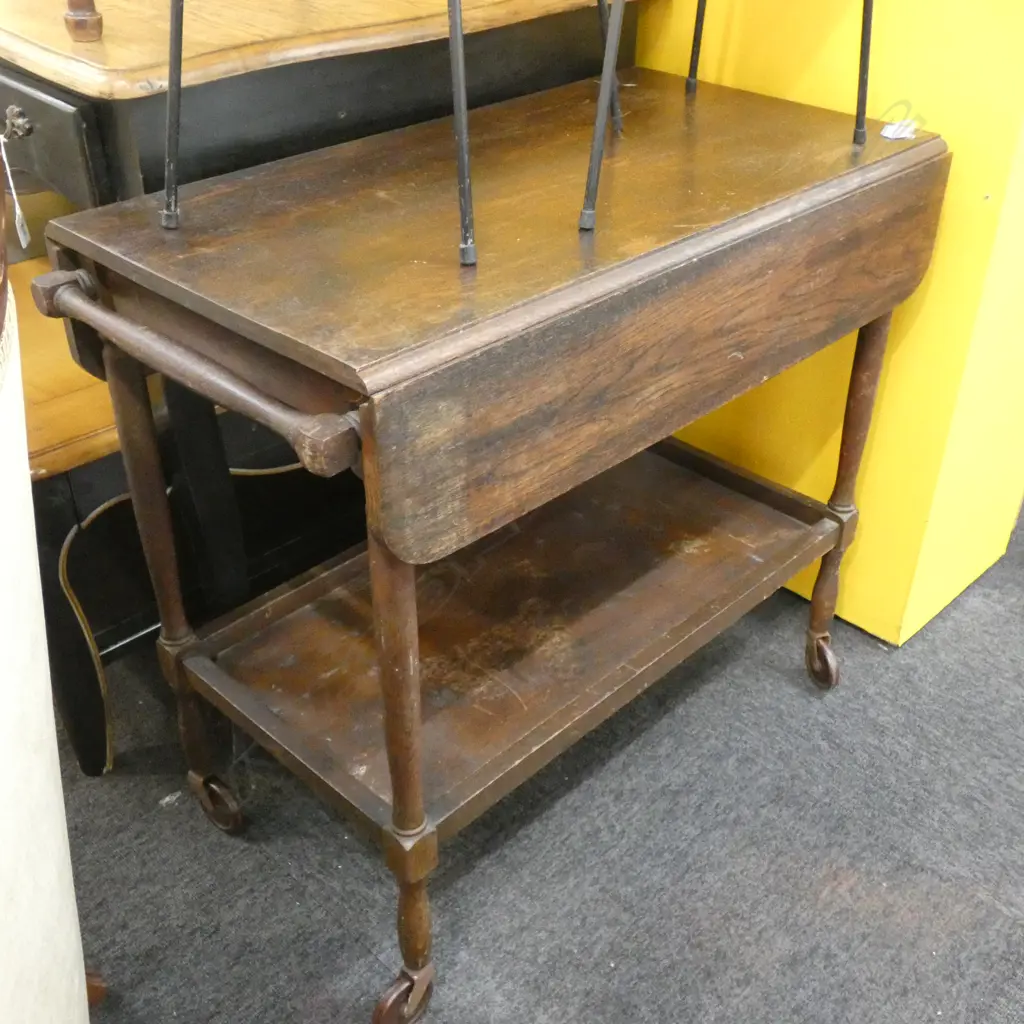 OAK TEA TROLLEY Image 1++