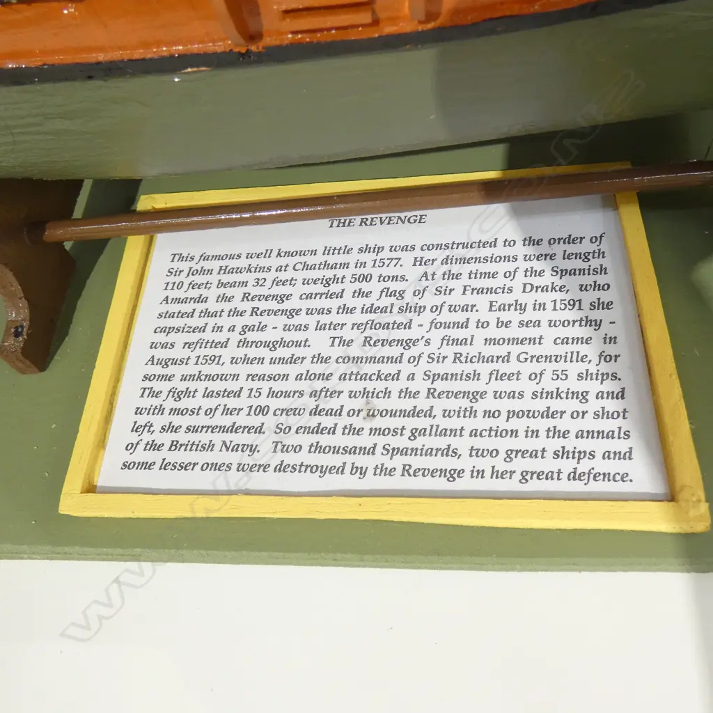 HAND MADE MODEL OF THE HMS REVENGE L 660 MM Image 1++