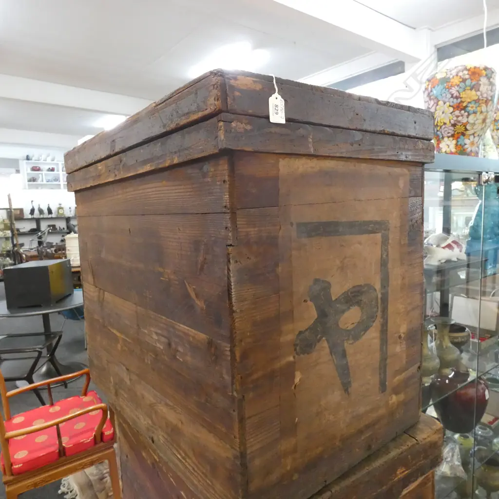OLD CEDARWOOD METAL LINED TEA BOX W730 D490 H600mm Image 1++