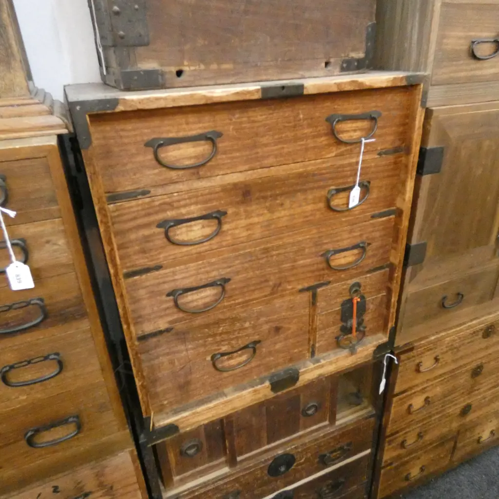 OLD JAPANESE SMALL COLLECTOR'S CHEST 6 DRAWER H.560mm Image 1++