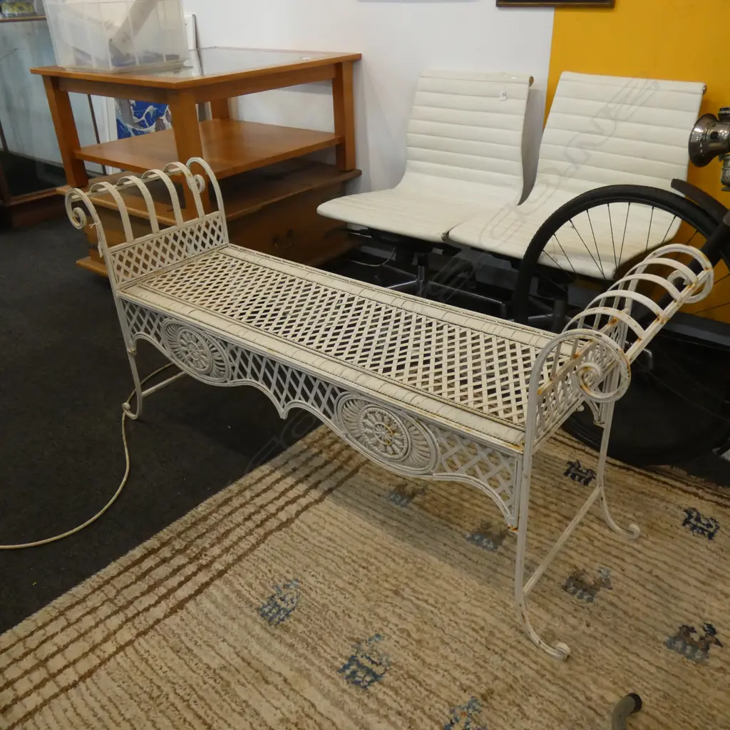 FRENCH STYLE SHABBY CHIC OUTDOOR IRON SEAT L 1470MM Image 1++