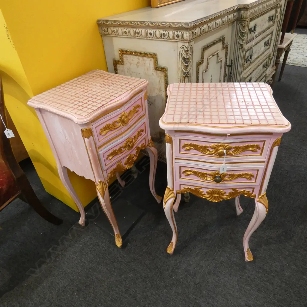 TWO PAINTED BEDSIDE CABINETS Image 1++