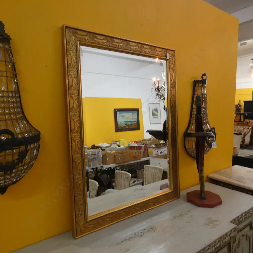 ORNATE GILT FRAMED BEVELLED GLASS MIRROR 1060 X 770 MM Image 1++