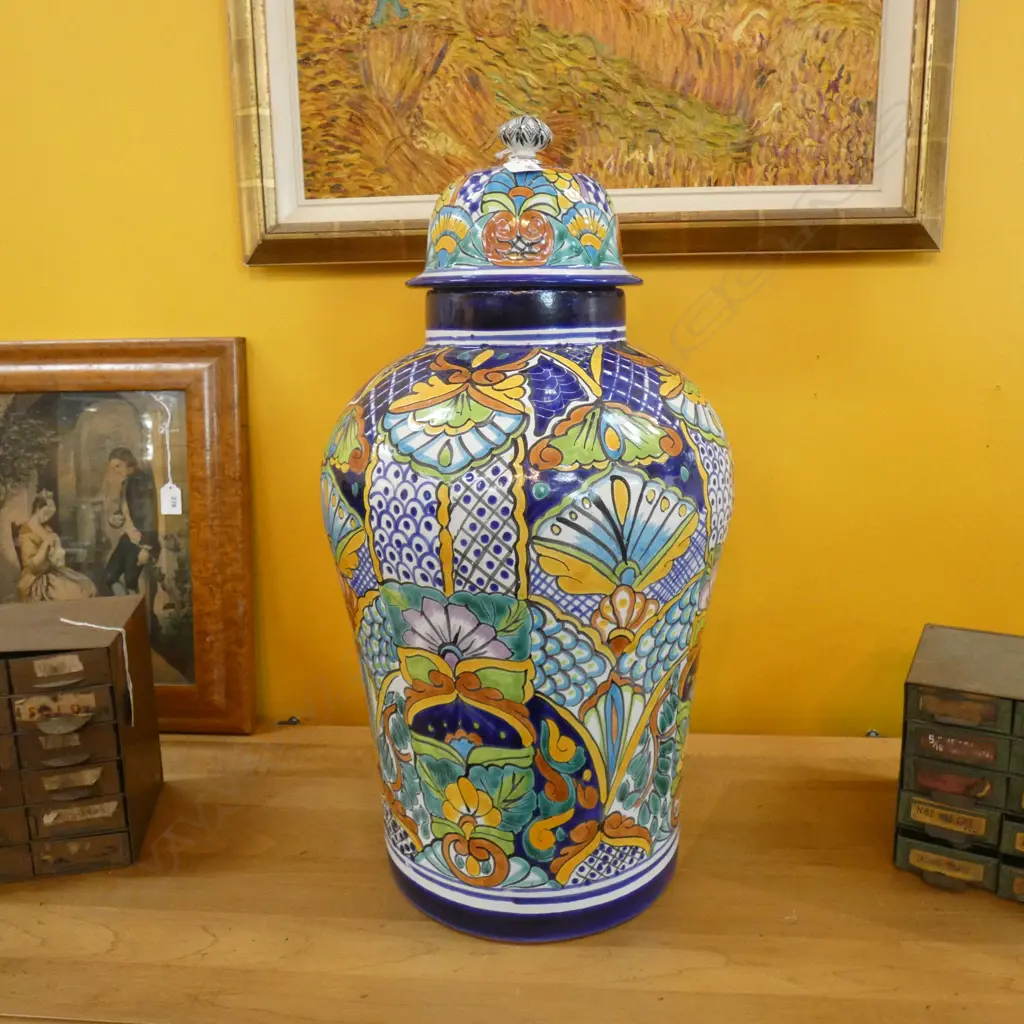 LG COLOURFUL LIDDED FLOOR VASE H. 680MM Image 1++