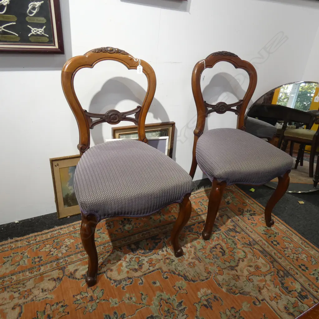 PR OF VICT MAHOGANY FRAMED BALLOON BACK CHAIRS Image 1++