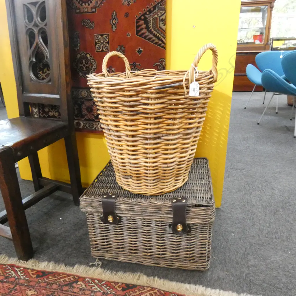 TWO CANE AND WILLOW BASKETS H 400 MM Image 1++