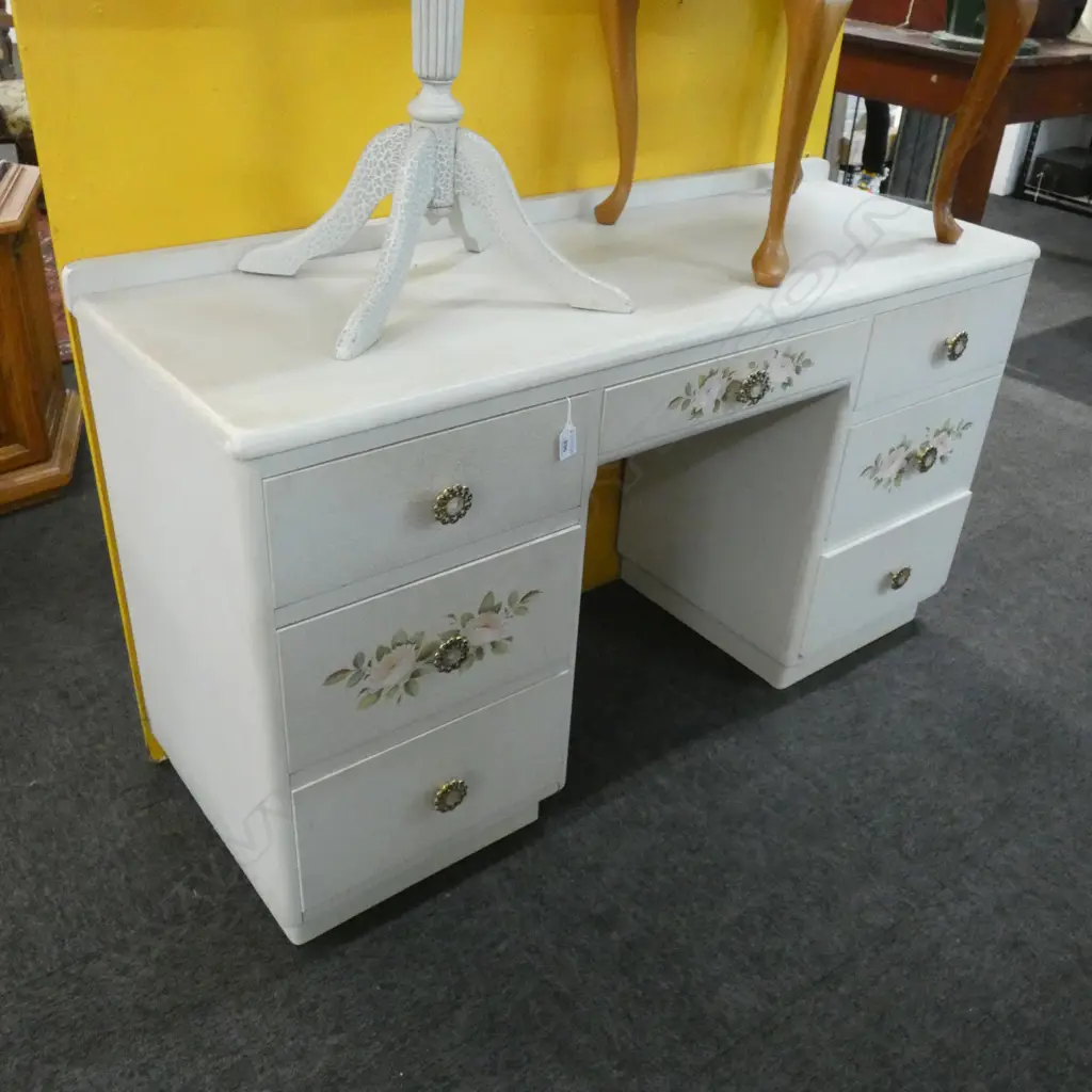 CRACKLE PAINTED LOW BOY DESK 1220x420x695mm Image 1++