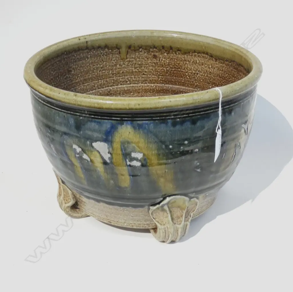 NZ STUDIO POTTERY JARDINIERE SALT GLAZED Dia.300mm Image 1++