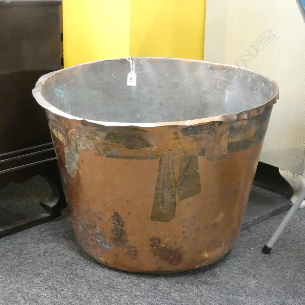 OLD COPPER LAUNDRY TUB H.390mm 540mm dia Image 1++