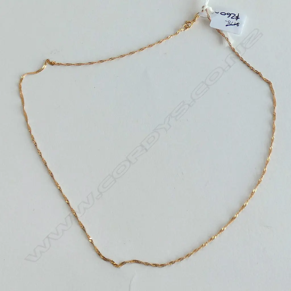 18CT GOLD TWIST LINK CHAIN NECKLACE 1.4gm Image 1++