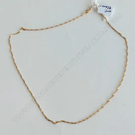 18CT GOLD TWIST LINK CHAIN NECKLACE 1.4gm