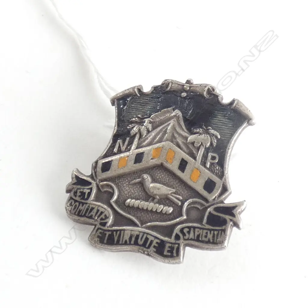 SILVER NEW PLYMOUTH BOYS HIGH SCHOOL BADGE Image 1++