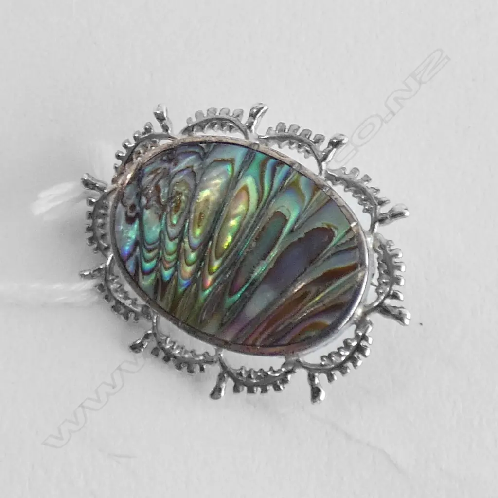 ATAAHUA SILVER & PAUA BROOCH Image 1++