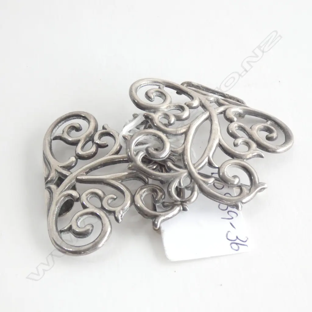 ART NOUVEAU STG SILVER BELT BUCKLES 42GMS BIRMINGHAM 1900 Image 1++