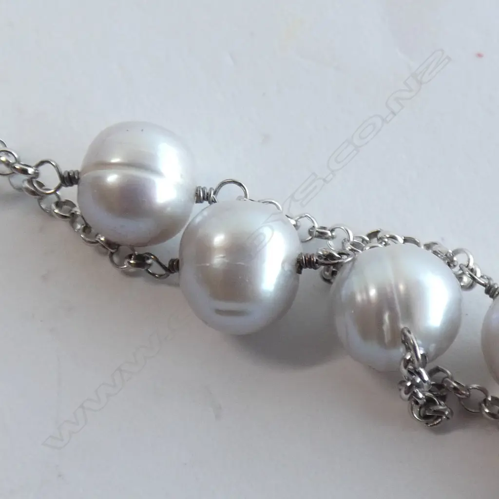 ST SILVER CHAIN WITH PEARLS L.450mm Image 1++
