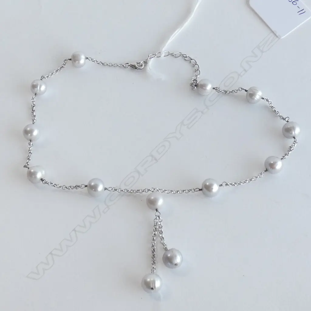 ST SILVER CHAIN WITH PEARLS L.450mm Image 1++