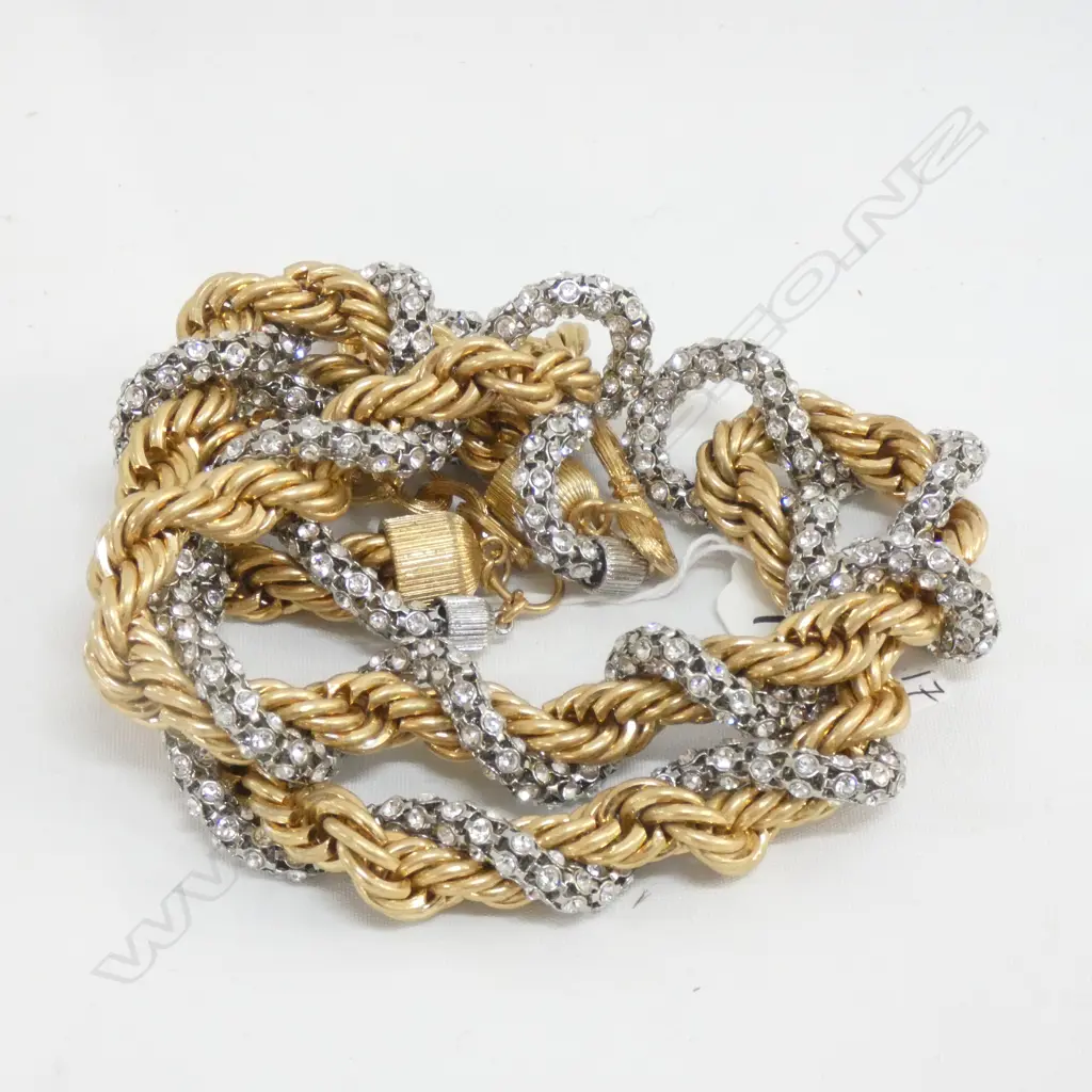 ZARA GOLDTONE & CRYSTAL ENTWINED ROPE BELT  Image 1++