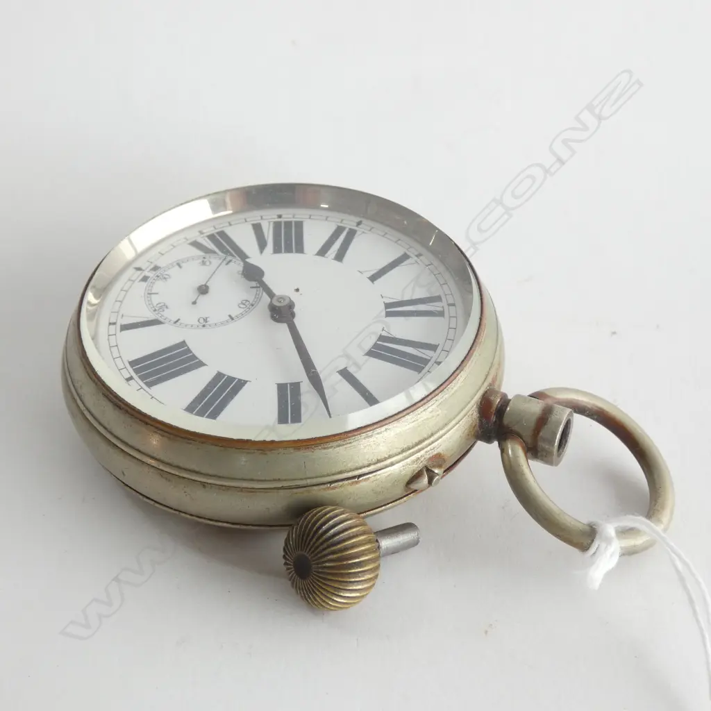 OLD SILVER PLATE GOLIATH POCKET WATCH Image 1++