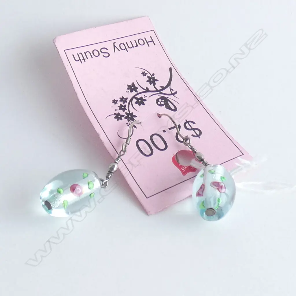 PR  DROP EARRINGS VENETIAN GLASS BEADS Image 1++