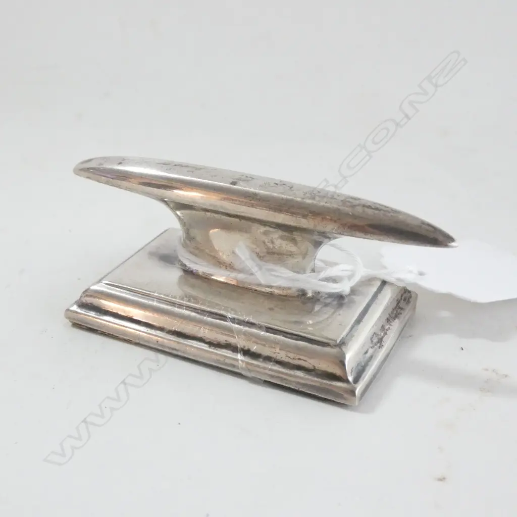 STG SILVER PLACE CARD HOLDER - WEIGHTED BASE  - BIRMINGHAM 1924  23GMS Image 1++