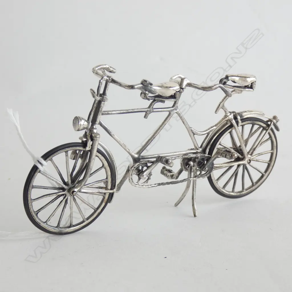 MEDUSA ORA 925 SILVER MINIATURE TANDEM BIKE L 112MM 36.8GMS Image 1++