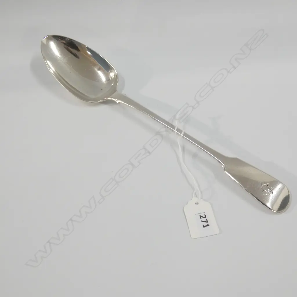 STG SILVER BASTING SPOON LONDON 1820 L 295MM 123GMS  Image 1++