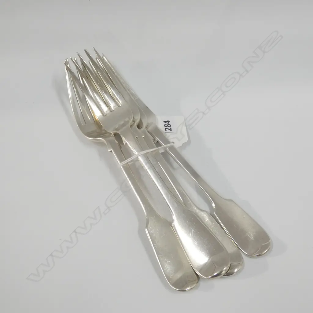5 STG SILVER DINNER FORKS LONDON C1833 & 1845 N 365GMS Image 1++