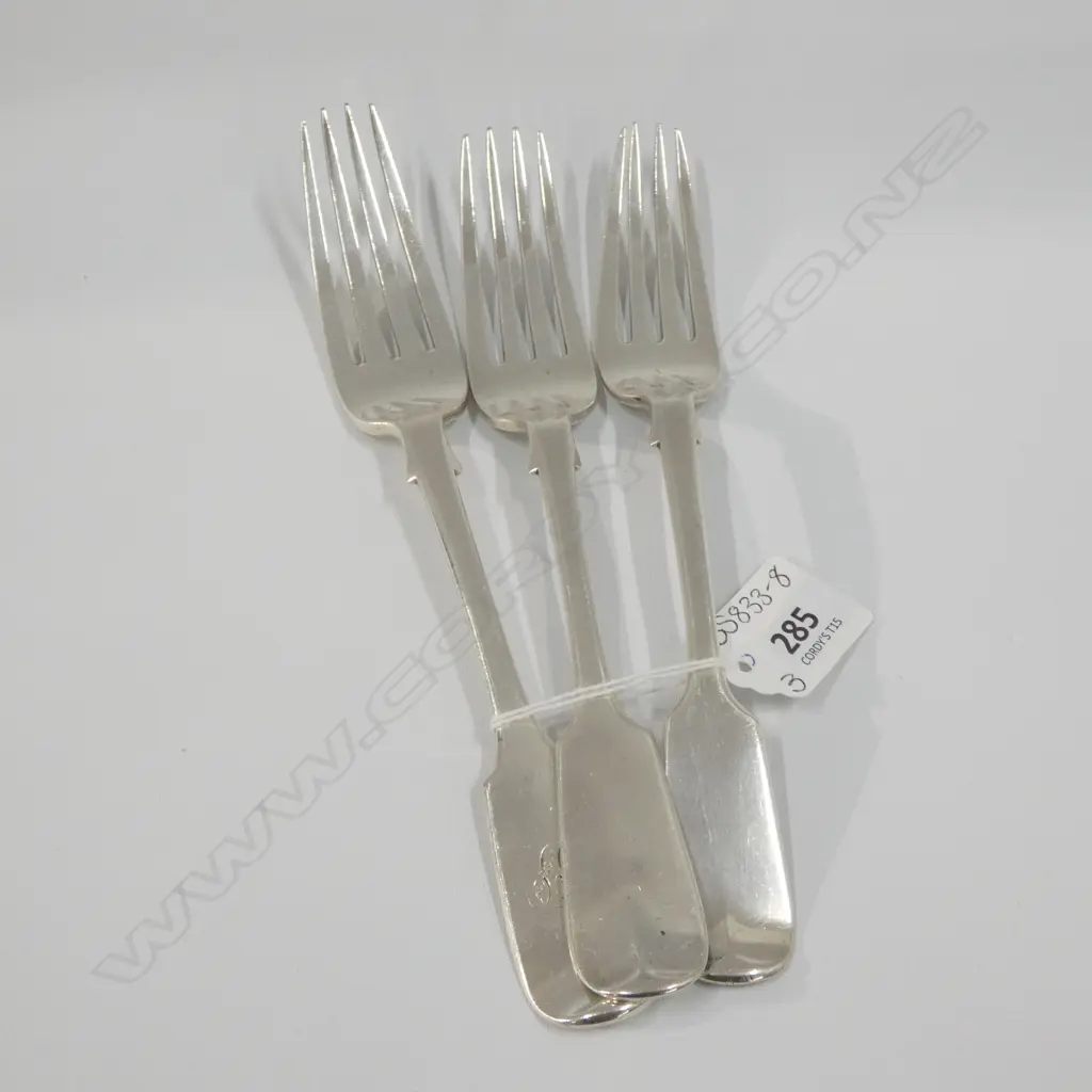 3 STG SILVER DINNER FORKS EXETER C1859/60  230GMS Image 1++