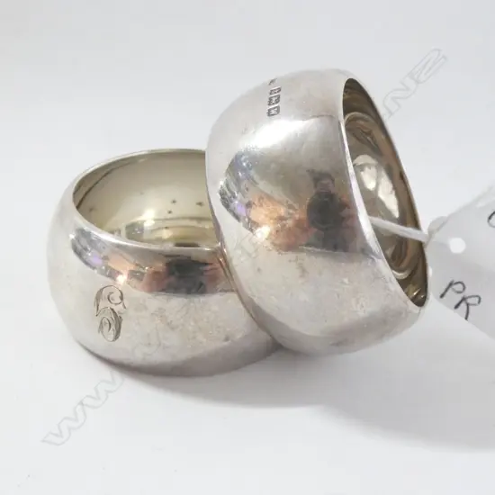 PR STG SILVER NAPKIN RINGS BIRMINGHAM 1921  42GMS 