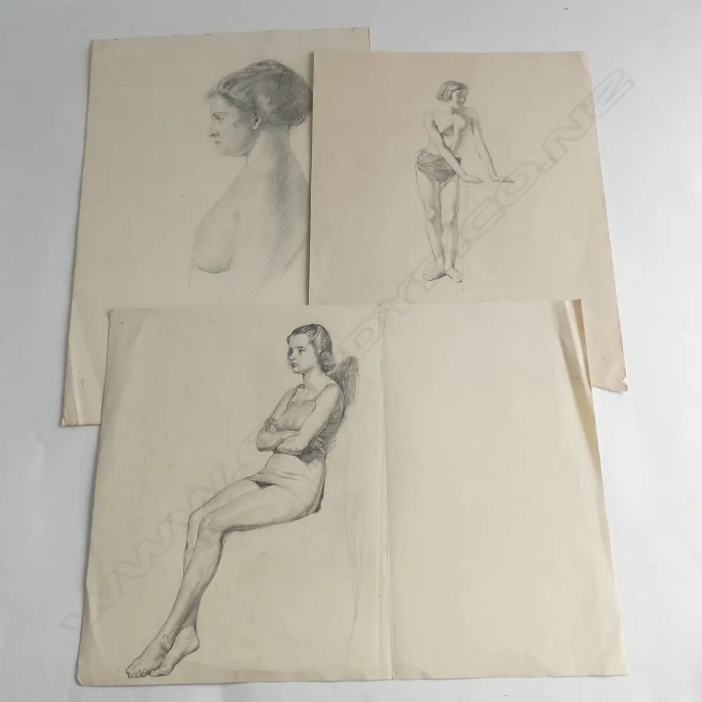 H.L. RICHARDSON SKETCHES X 3 WOMAN Image 1++