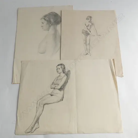 H.L. RICHARDSON SKETCHES X 3 WOMAN