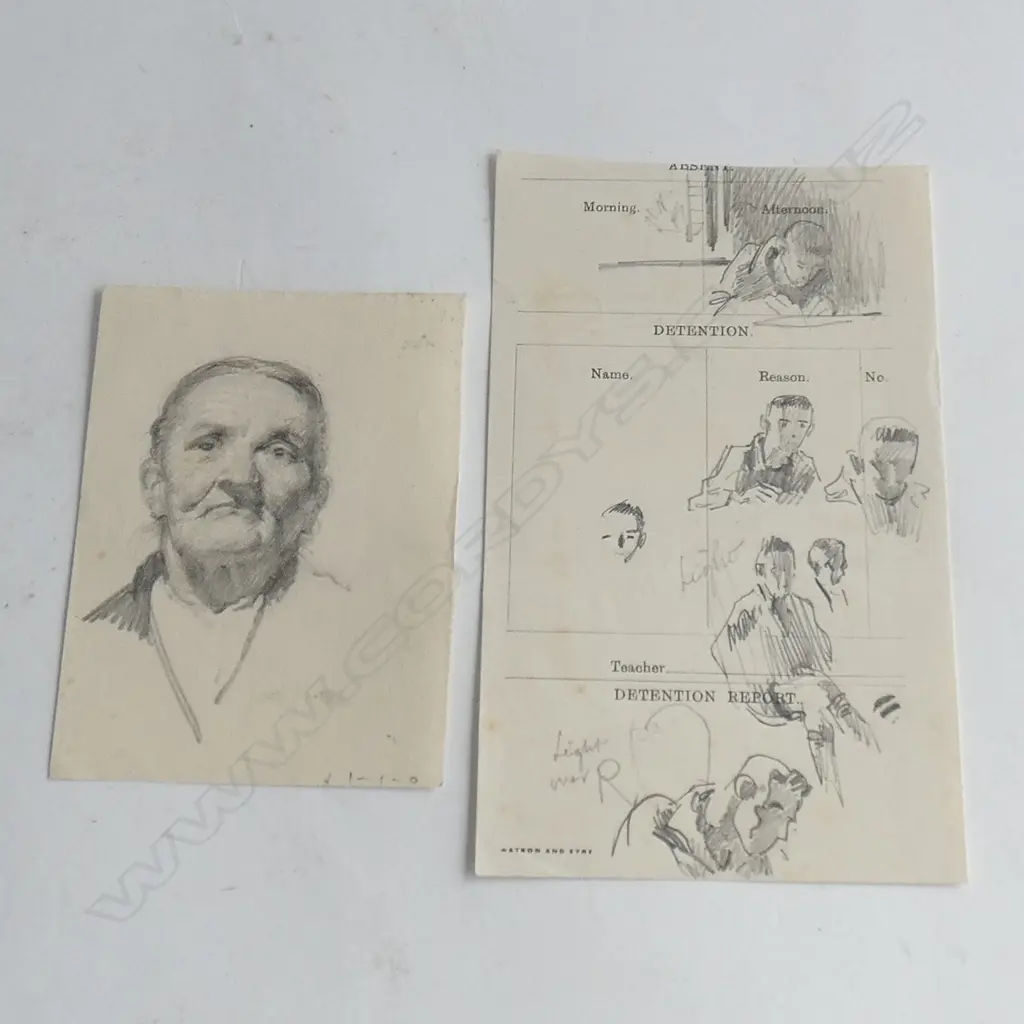 H.L. RICHARDSON X 2 SMALL PORTRAITS. Lgest 165 x 100mm Image 1++